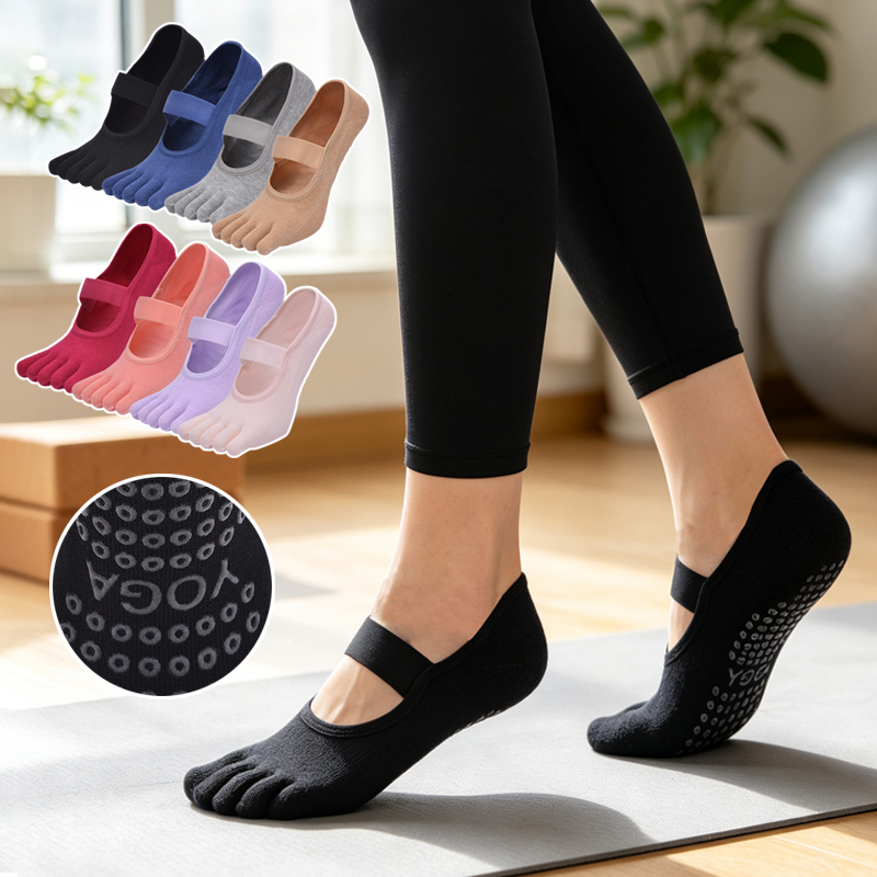 Medias Para Pilates Y Yoga - Bayanlar için Beş Parmaklı Kaymaz Pilates